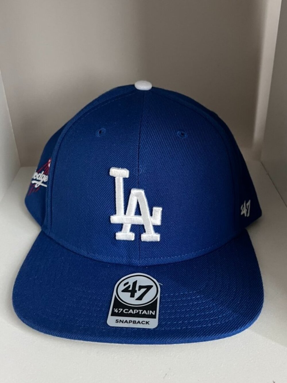 LA Dodgers Snapback Hat ‘47 Brand Black Round Cap Captain OSFA Baseball MLB Blue